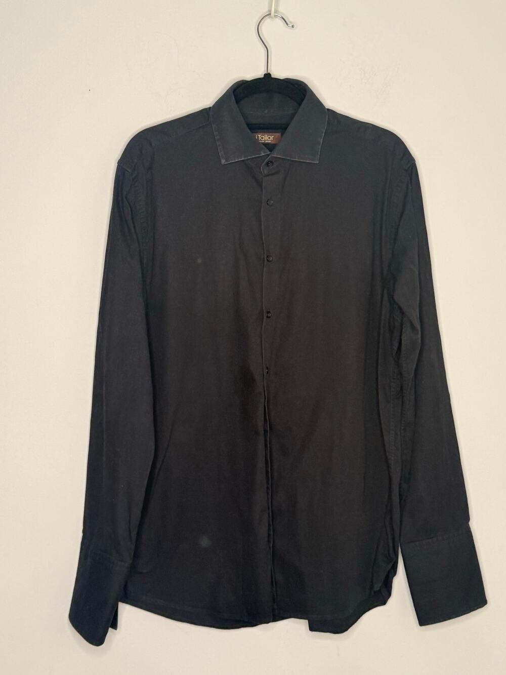 iTaylor Taylor Made Black Long Sleeve Cotton Button Down Shirt Mens Size XL